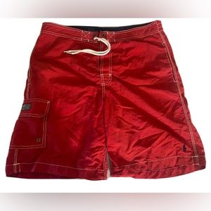 Vtg Polo Ralph Lauren Red Swim Trunks Shorts Men’s Sz. Small